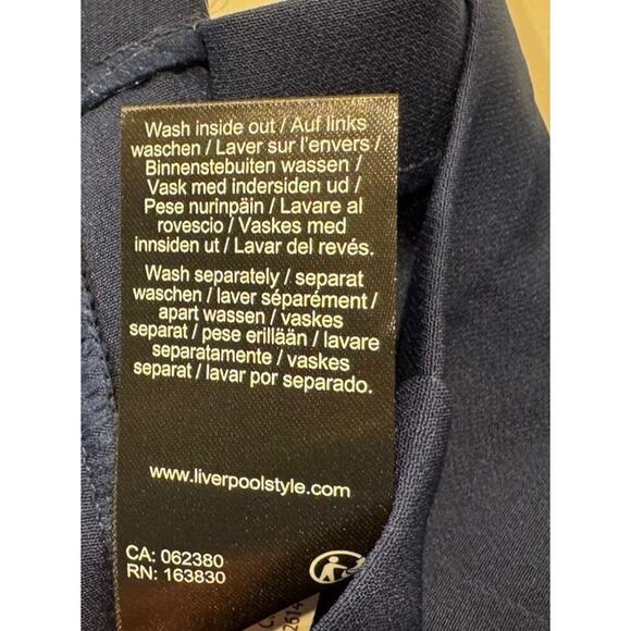 LIVERPOOL Los Angeles Size 8 29 Tulip Sleeve Navy Blue Sheath Dress Galaxy Work - Picture 6 of 6